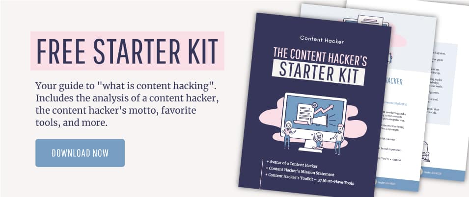 download our free starter kit on Content Hacker