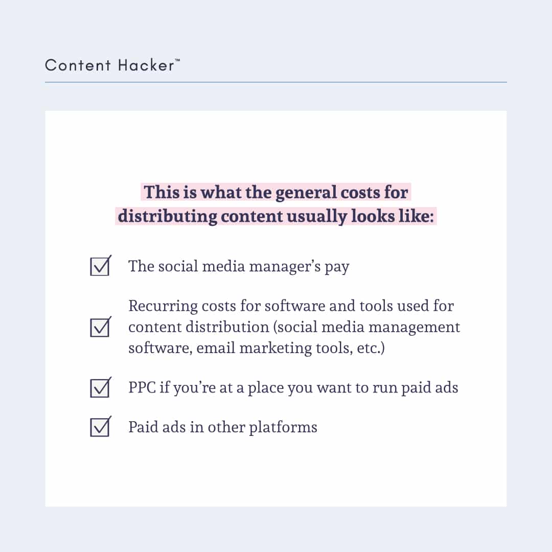 content marketing roi distribution costs