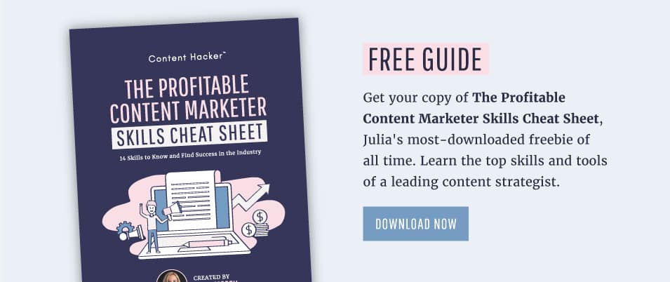 free content marketer skills cheat sheet