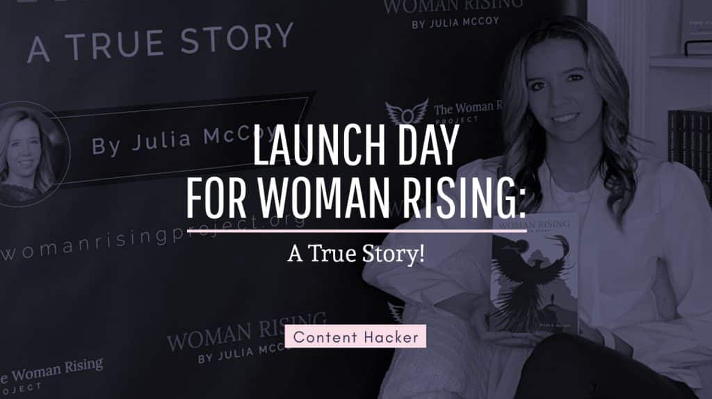 Launch day for Woman Rising: A True Story inset