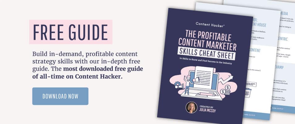 Profitable Content Marketer Skills Cheat Sheet