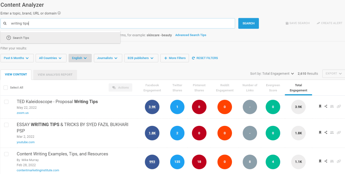 buzzsumo content analyzer