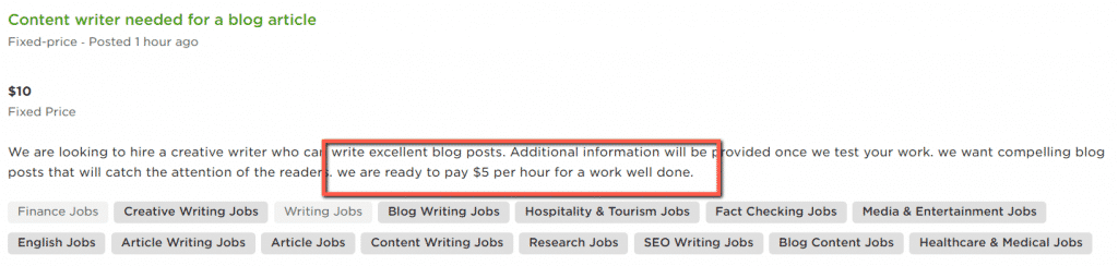 low-paying freelance writing jobs