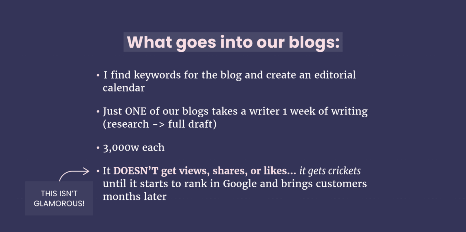 content study - what goes into our long-form blogs