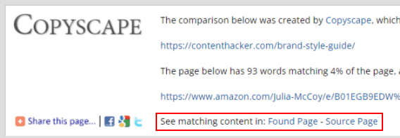 copyscape free tool matching content views