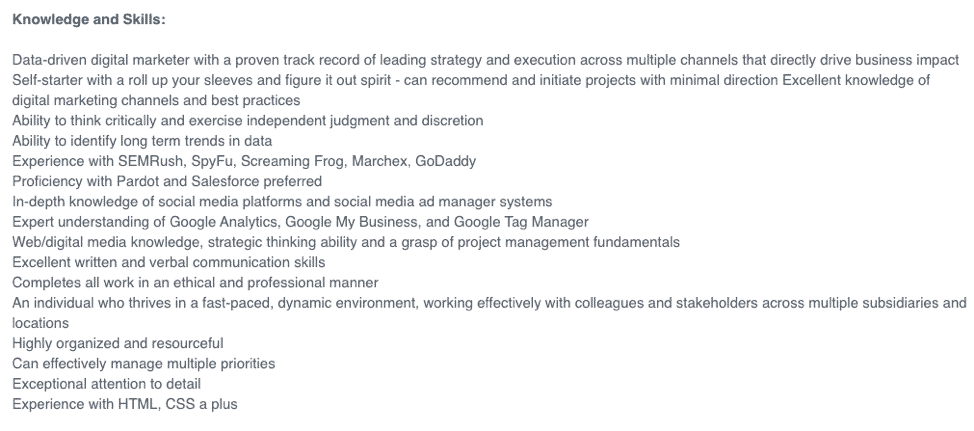 Glassdoor job post