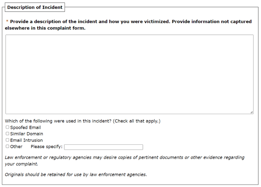 ica complaint form example