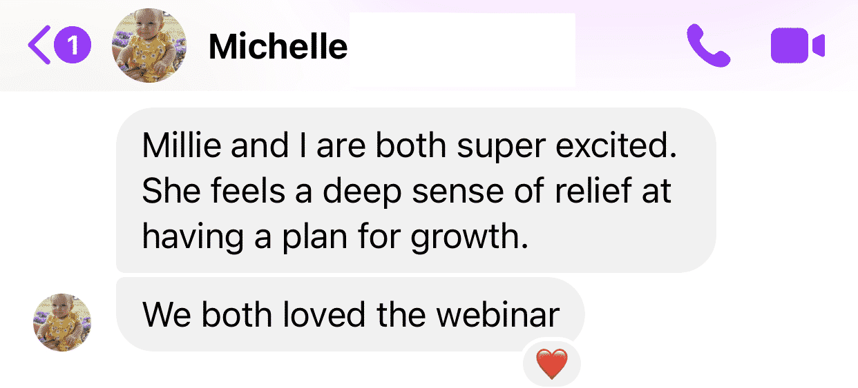 michelle webinar testimonial