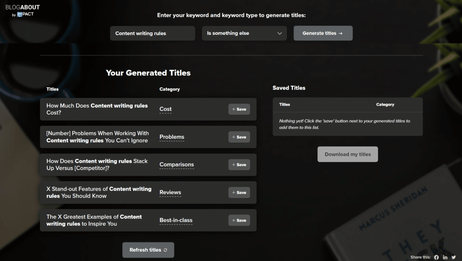 impact blog idea generator results