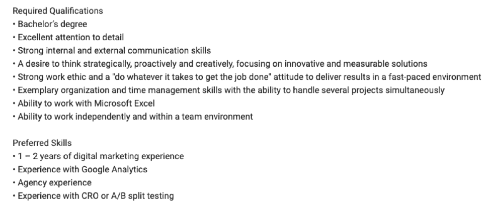 LinkedIn job post