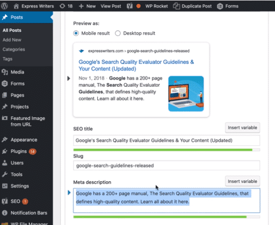 updating meta content in wordpress