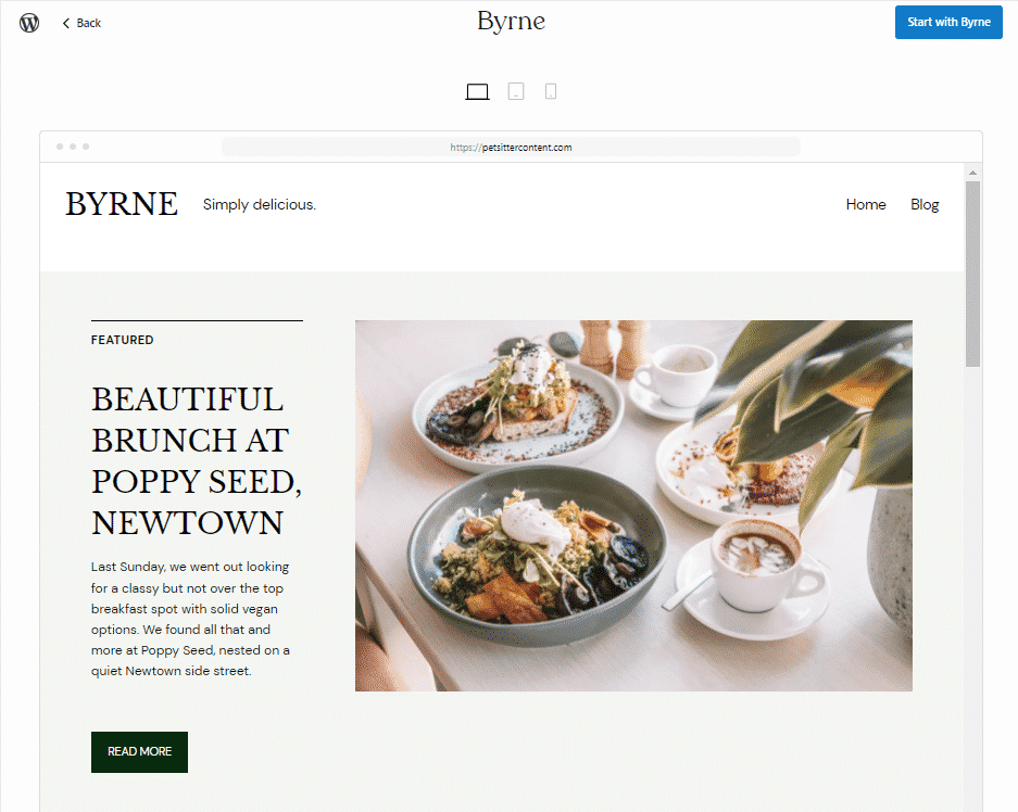 wordpress.com byrne theme preview