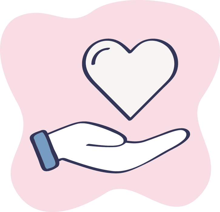 hand holding heart icon